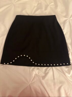 Zara Black Mini Skirt with Silver Stud Detail